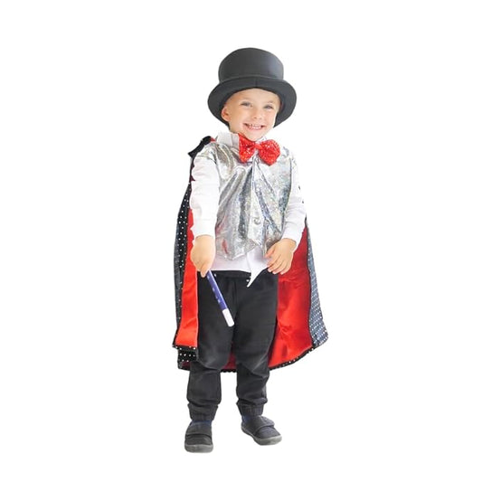 Marvin’s Magic Mini Dress Up Set – Kids Magician Costume & Magic Props Kit with Hat, Cape, Glow Wand & AR Bunny