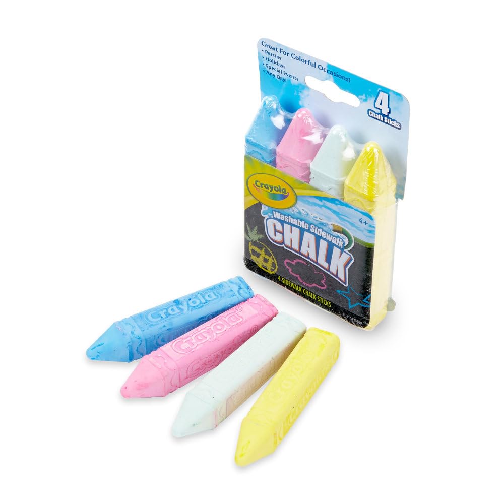 Crayola Sidewalk Chalk, Multicolor with 4 chalks