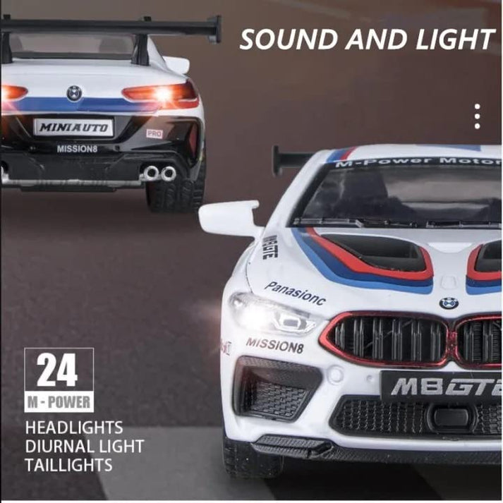 D-Power 1:32 Die-Cast BMW M8 GTE Daytona 24H 2020 #24 Race Car with Lights & Sound