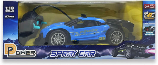 D-Power 1:18 R/C 4WD 27Mhz Spray Runner Car – Blue | Full Function Rechargeable RC Drift Vehicle | Ages 6 +