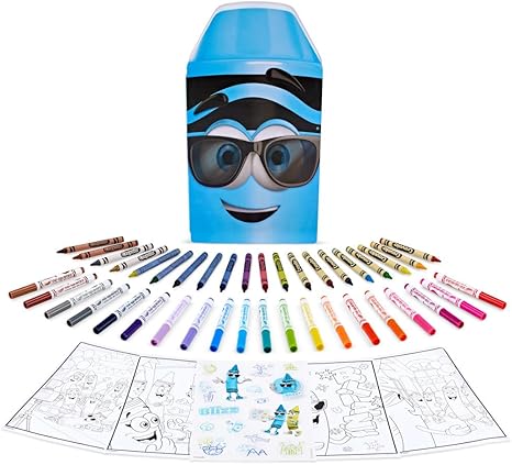 Crayola Blue Limited Edition Art Case – Collectible Set with Retired & Classic Crayons, Pip-Squeaks Markers, Coloring Pages & Stickers | Portable Kids Art Kit & Gift for Creative Fun