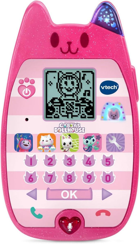 Vtech - Gabby's Dollhouse A-Meow-Zing Phone - Multicolour | Let’s chat with Gabby! Voice activation lets children chat with Gabby and Pandy Paws for interactive pretend play | suitable ages 3 + up