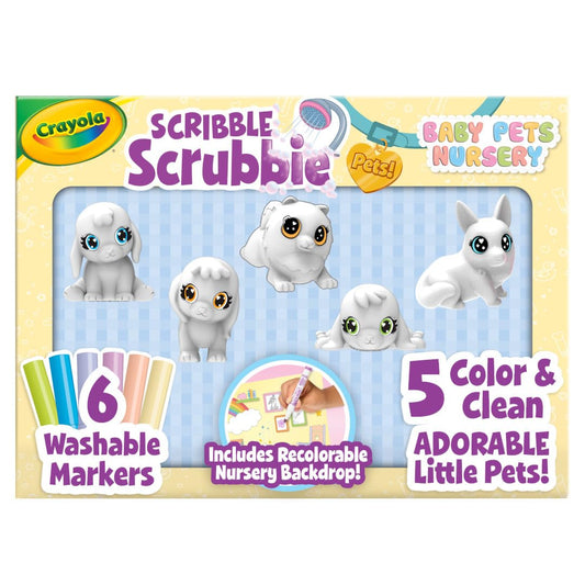 Crayola Scribble Scrubbie Baby Pets Nursery, Baby Animal Toys for Toddlers & Kids, Gift for Girls & Boys, Ages 3+