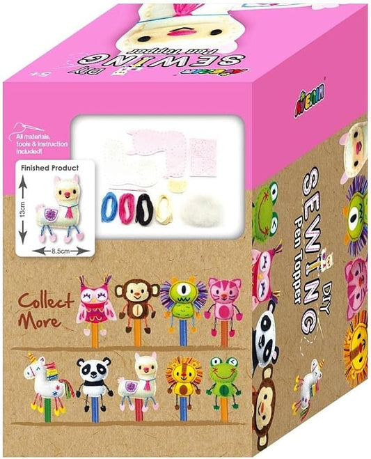 Avenir Sewing Pen Topper - Llama | DIY Pen Topper Friend Sewing Kit - Hours of Entertainment & Creativity | Tools & Instructions Included, Easy and Fun Activity for Kids +