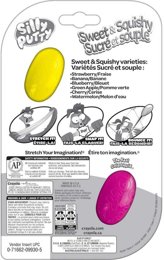Crayola Silly Putty Scented Eggs 2-Pack – Sweet & Squishy Assorted Fruity Scents, Sensory Fidget Toy for Kids Ages 4+, Classic Stretchy Putty, Non-Toxic