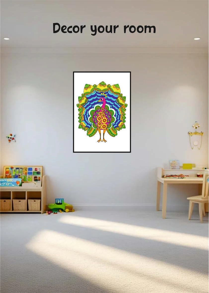 Unikplay Doodle Colouring Kit – Birds | Creative Art & Craft Set with Posters, Markers & Stickers for Kids