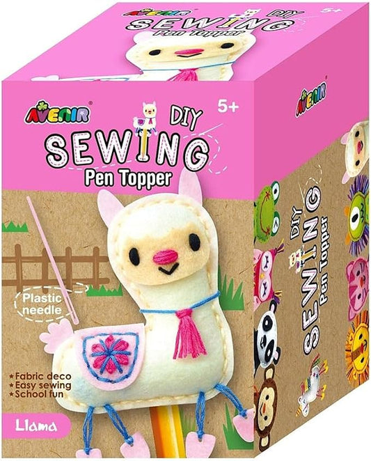 Avenir Sewing Pen Topper - Llama | DIY Pen Topper Friend Sewing Kit - Hours of Entertainment & Creativity | Tools & Instructions Included, Easy and Fun Activity for Kids +
