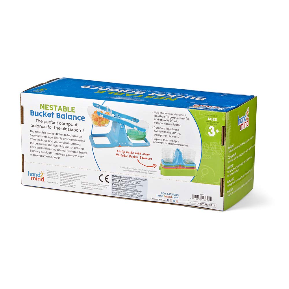 hand2mind Learning Resources 93402 Nestable Bucket Balance, Multi