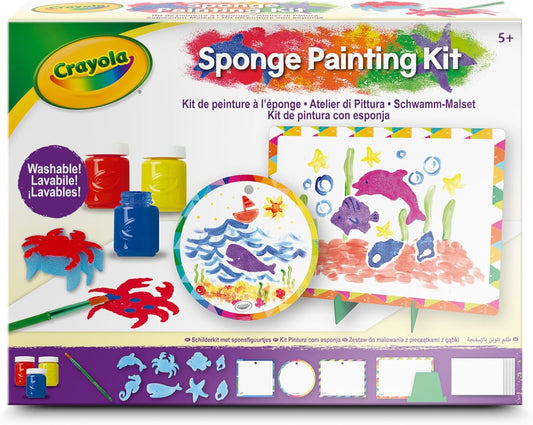 Crayola Washable Tempera Paint Art Set for Kids – Creative Painting Kit with Sponges, Frames & Brush – Mess-Free Arts and Crafts Activity Set for Children Ages 3+
