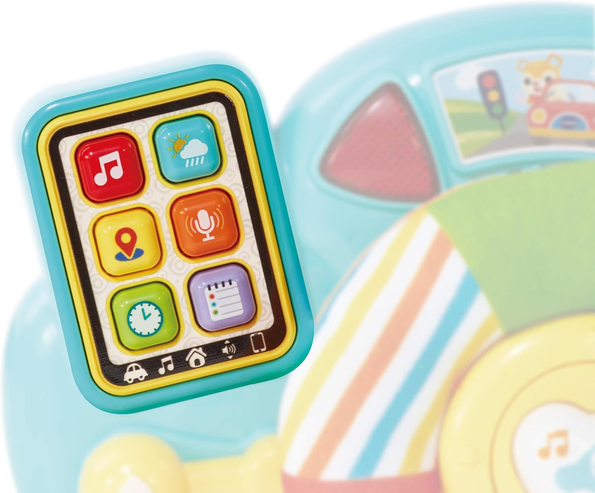 VTech Baby Beep Beep Driver – Interactive Steering Wheel Toy with Lights, Sounds, Buttons & Textures | Educational Toy for Babies 3–24 Months+