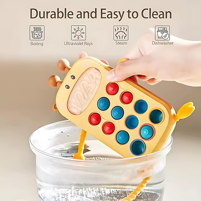 Baby Sensory & Montessori Toys – Developmental Teething, Fidget & Activity Toys for Infants & Toddlers, Fine Motor Skill & Learning Playsets Multiple Styles (TOY-004-Yellow)