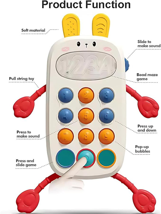 Baby Sensory & Montessori Toys – Developmental Teething, Fidget & Activity Toys for Infants & Toddlers, Fine Motor Skill & Learning Playsets Multiple Styles (TOY-003-White)