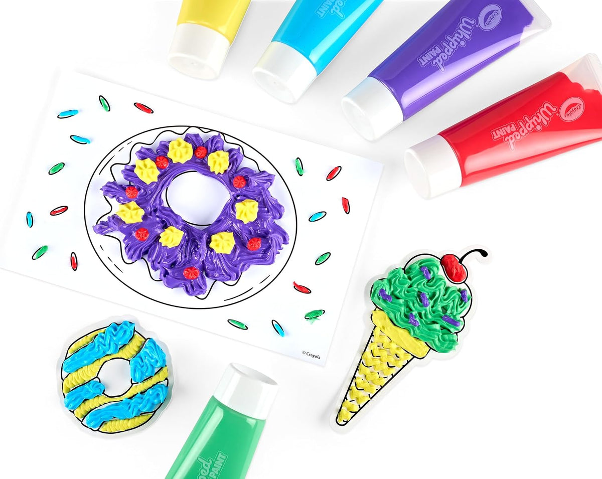 Crayola - Whipped Paint Kit, 15 Changeable Pints tips, 3 Unique Style ( Multicolour) 5+| LESS-MESS PAINTING | 3D ART | GIFT FOR BOYS & GIRLS Ages 5+