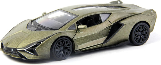 D-Power 1:36 Diecast Lamborghini Sian FKP 37 – Matte Green, Pull Back, Collectible Model Car
