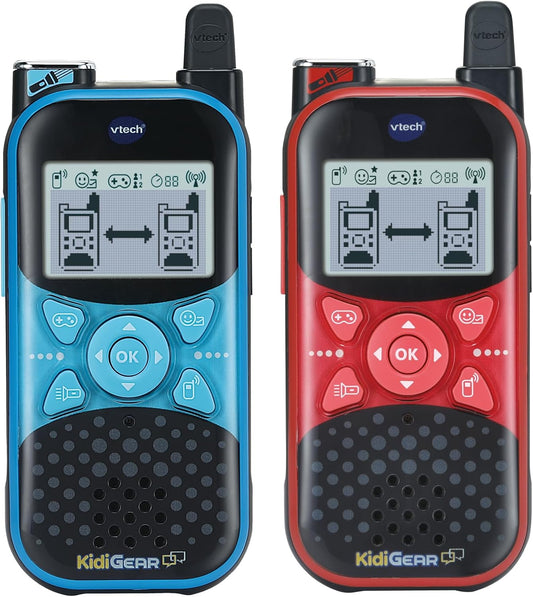VTech KidiGear Walkie Talkies Explorer – Kids' indoor and Outdoor Walkie Talkies with Secure Digital Connection, Torch, Voice Effects, Animations & Games | Toy for Ages 5–7+