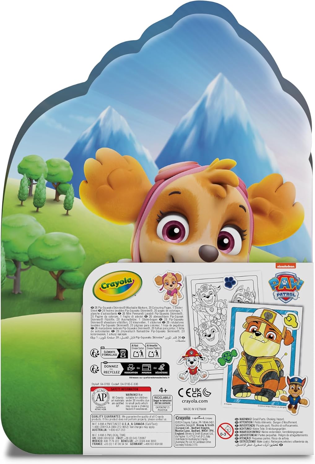 CRAYOLA - Case with Colours & Stickers Paw Petrol, Felt Pen Set, Colouring Pages, Stickers, 45 Pieces, Creative Gift for Children from 5 Years