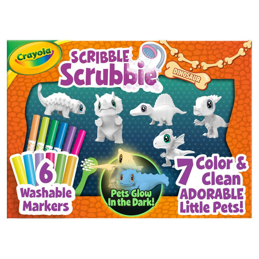 Crayola Scribble Scrubbie Pets Dinosaur Glow Combo Pack, Dinosaur Toys for Kids, Ages 3+