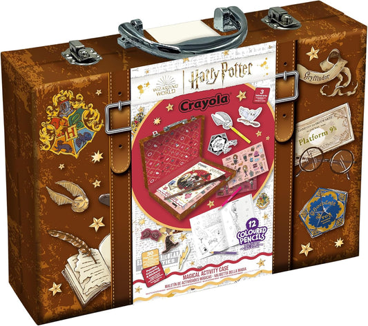 CRAYOLA - Harry Potter Magic Briefcase Creative Set with 30 Activity Sheets, Velvet Art, Stickers, Mini Pencils and Magic Wand, for Children from 3 Years