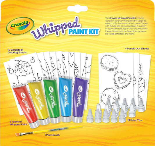 Crayola - Whipped Paint Kit, 15 Changeable Pints tips, 3 Unique Style ( Multicolour) 5+| LESS-MESS PAINTING | 3D ART | GIFT FOR BOYS & GIRLS Ages 5+