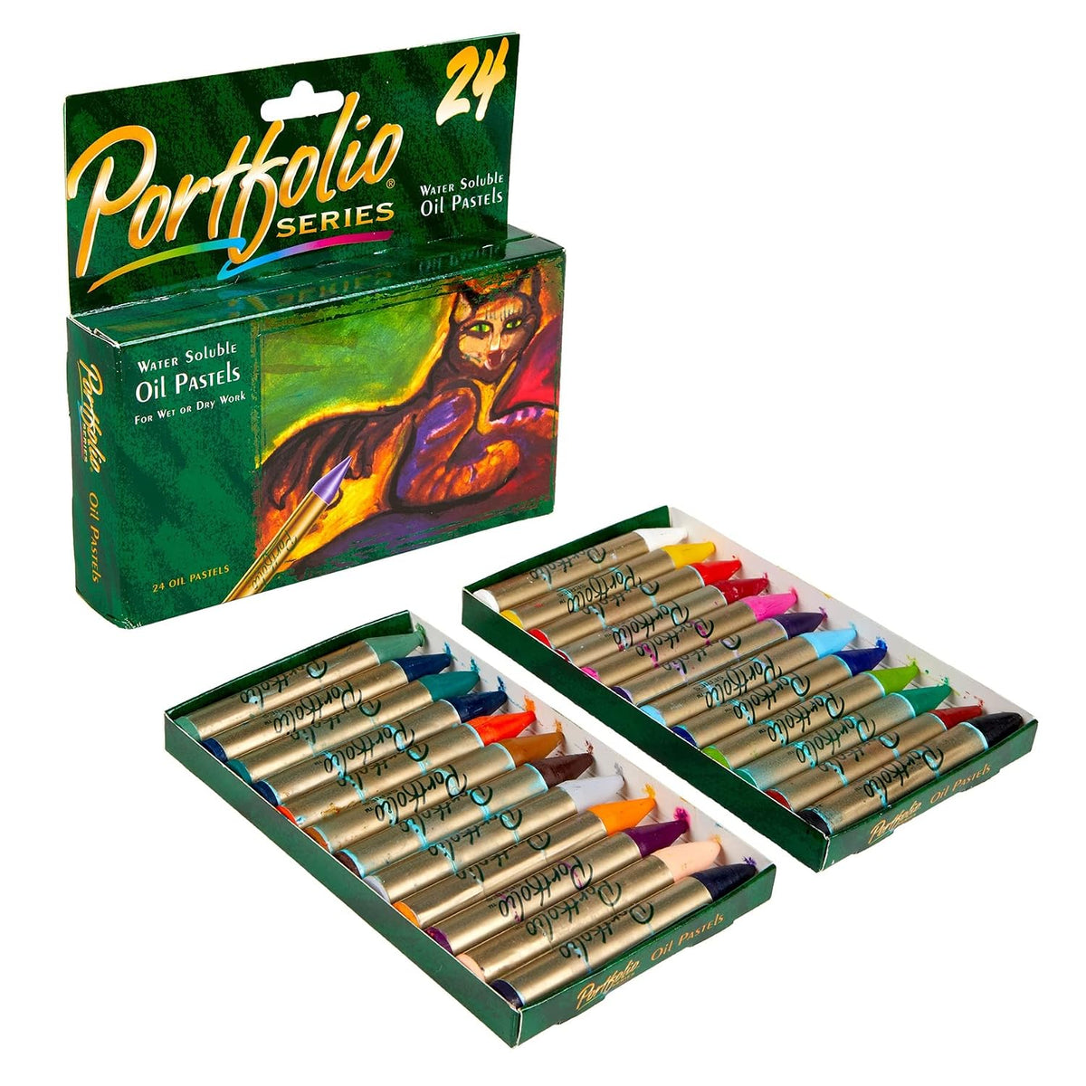 Crayola Portfolio Series Oil Pastels – 24 Vibrant Water-Soluble Colors for Wet or Dry Use | Rich, Blendable & Creamy Texture | Non-Toxic Art Supplies for Kids, Students & Artists