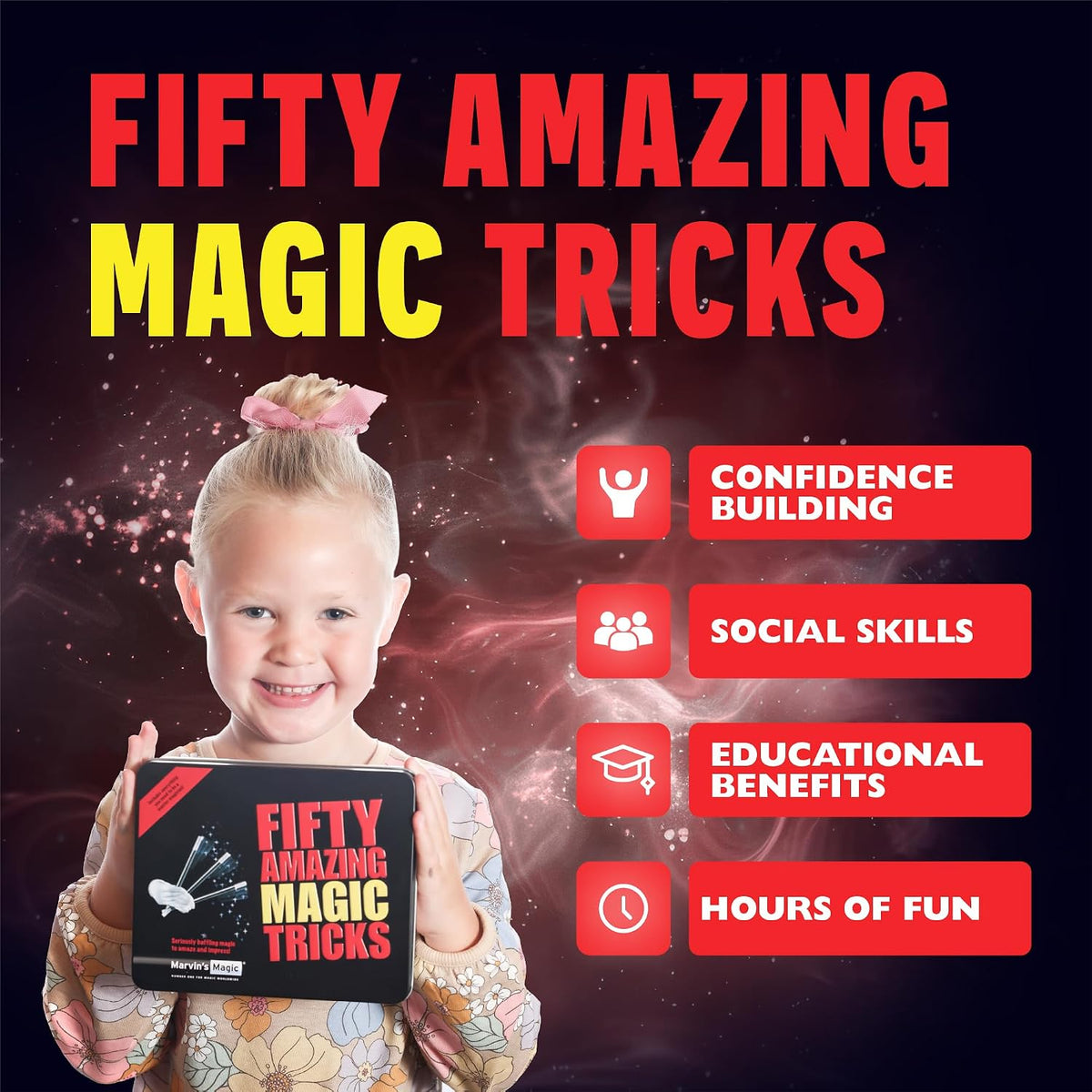 Marvin’s Magic 60 Greatest Magic Tricks Set – Professional Magic Kit with Svengali Cards, Dynamic Coins & Video Instructions