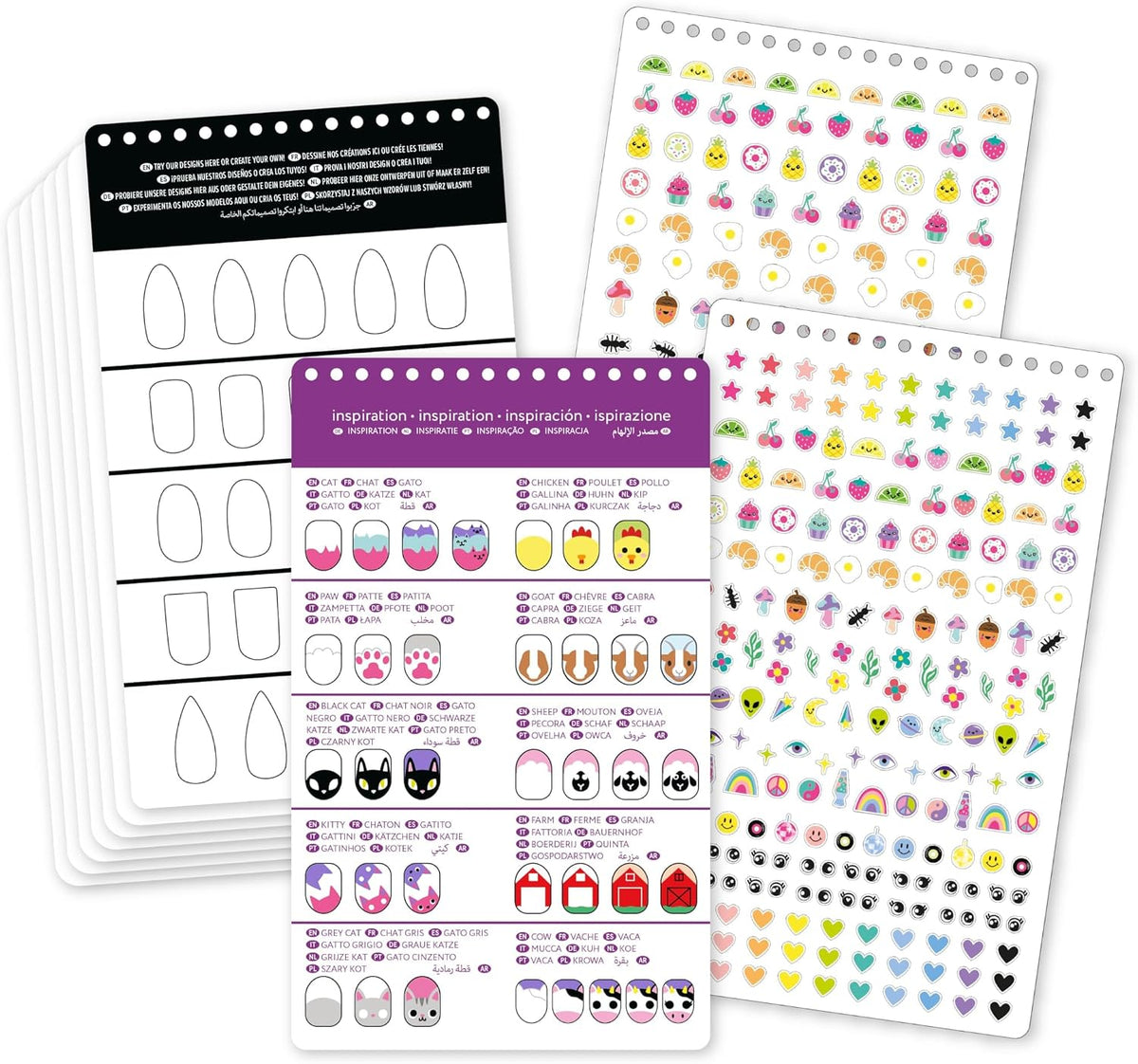 Crayola Nail Design Portfolio – 30-Page Creative Activity Book with Stickers | DIY Nail Art Sketch & Design Set for Girls Ages 8+ | Fashion & Art Fun