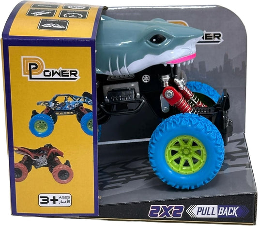 D-Power - PullBack Crazy Shark Truck | No Batteries Needed, Fun for All Ages | 3+