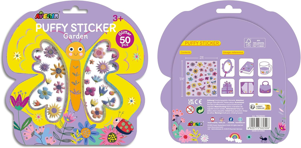 Avenir - Puffy Sticker Garden Multicolor | activity for kids | Perfect work of art to keep for room decoration or to give as a gift | ages 3+