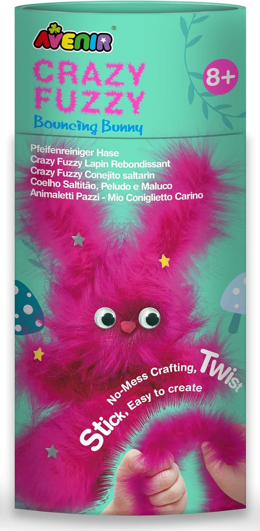 Avenir - Crazy Fuzzy Bouncing Bunny Craft Kit – Fun Hands-On DIY Project for Kids | Creative Educational Activity for Self-Esteem, Learning & Play