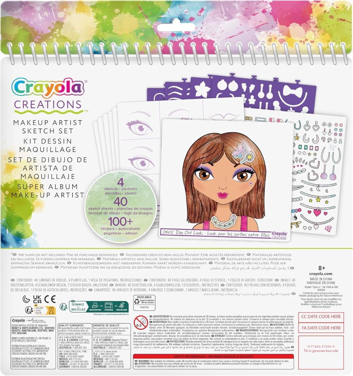 Crayola - Creations Make-up Sketch Portfolio | Trendy makeup and hairstyle tests and always find new fashion combinations | Perfect as a gift for children | Suitable for kids ages 8 years and up