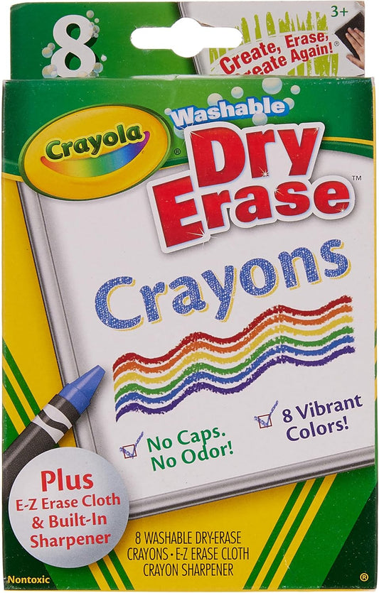 8 Ct. Dry-Erase Crayons, Large Size