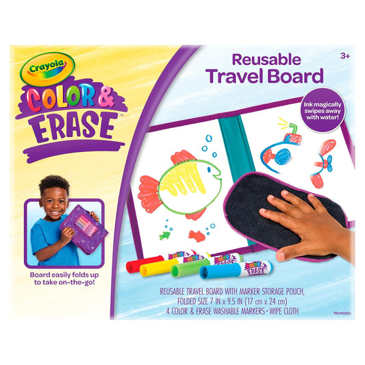 Crayola Color & Erase Drawing Board for Kids, Travel Coloring Kit, Gift 3+