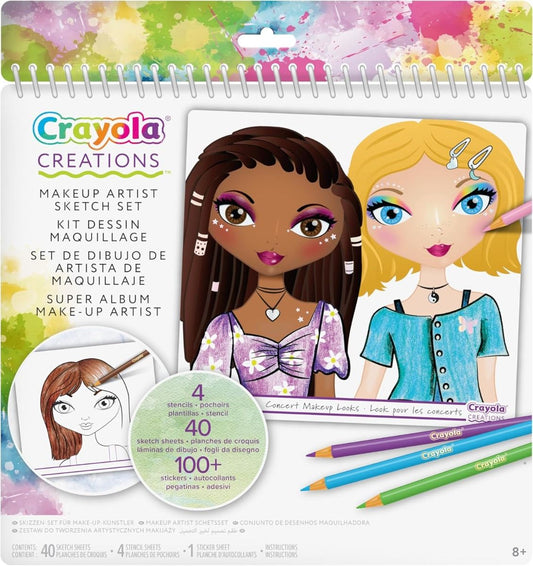 Crayola - Creations Make-up Sketch Portfolio | Trendy makeup and hairstyle tests and always find new fashion combinations | Perfect as a gift for children | Suitable for kids ages 8 years and up