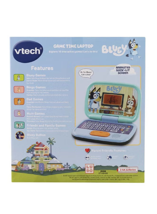 Vtech Bluey Game Time Laptop - 3+ Blue |Explore 10 interactive games with the Bluey Game Time Laptop | Pre-School Content, Official Bluey Character Toy for Kids, Letters, Numbers, Music | Ideal Gift for Children 3+ up Years,