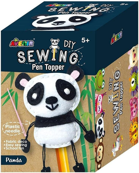 Avenir Sewing Pen Topper - Panda | DIY Pen Topper Friend Sewing Kit - Hours of Entertainment & Creativity | Tools & Instructions Included, Easy and Fun Activity for Kids +