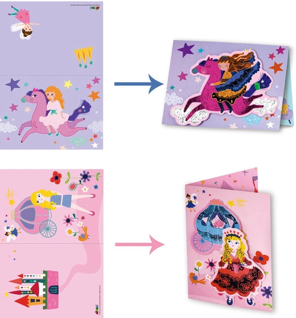 Avenir Scratch - Princesses | Arts & Crafts, Greeting Cards Set | Make Beautiful Greetings Cards | Scratch Art 3+