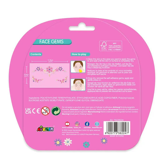 Avenir Face Gems - Flowers |Products designed for application on the face are made from skin-friendly materials to avoid | designed for children aged 3+