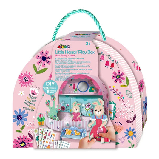 Avenir Little Hands' Play Box - Miss Bunny's Home Multicolour | 3D puzzle and laces to create an awesome bunny town | Ideal ages 3+
