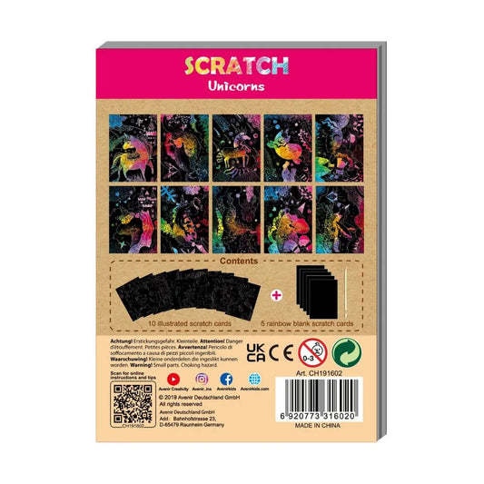 Avenir - Mini Scratch Book Unicorns | easy-to-use activity book is perfect for unleashing your child's imagination and creativity, while also fostering essential skills such as motor skills, hand-eye coordination, and manual dexterity | Ages 3+