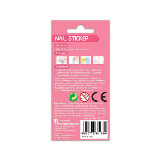 Avenir - Nail Stickers Glitter - Flower | Trendy Themed Designs! With 38 Colorful and Temporary Stickers Fashionable Kids - Easy to Use and Remove - Perfect Fashion Activity & Ideal Gifts for Girls 3+