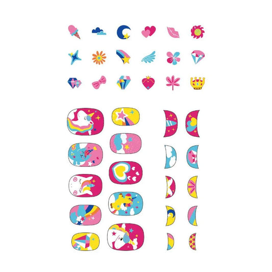 Avenir - Nail Stickers Glitter - Flower | Trendy Themed Designs! With 38 Colorful and Temporary Stickers Fashionable Kids - Easy to Use and Remove - Perfect Fashion Activity & Ideal Gifts for Girls 3+