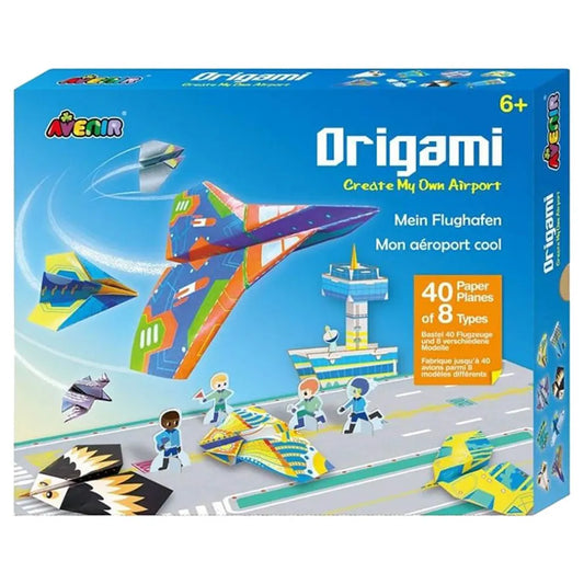 Avenir Origami - Create My Own Airport | Build and Fly Paper Planes - 40 Designs in 8 Styles - Instruction Booklet for Perfect Origami Shapes | Hours of Adventure for Kids 3+