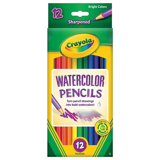 Crayola Watercolour Pencils, 12 Count | This set features Watercolor Pencils colors pre-sharpened for use right out of the box | Create watercolor effects by laying down dry color and using a paintbrush (not included) | ages 5 & up.