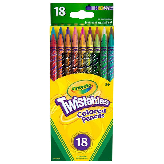 Crayola Twistable Color Pencils 18 Ct in assorted colors | fun and easy way to color and create | Just twist and color, no sharpening or peeling required | ages 4 and up