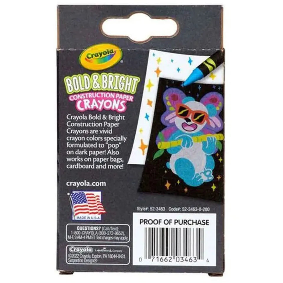 Crayola - Construction Paper Crayons | School & Art Supplies, Pack of 24 | Bold & Bright Colors | 3+ Yrs