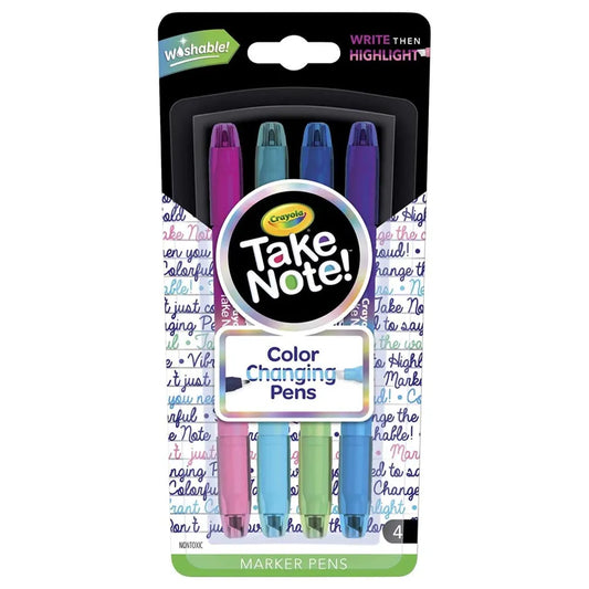 Crayola Color Changing Pens, Bullet Journal Supplies, 8 Colors, 4Count, Multicolor