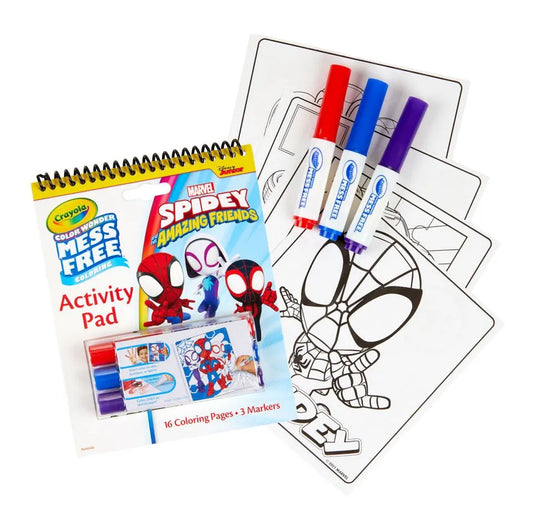 Crayola Color Wonder Mess Free Spidey & His Amazing Friends Activity Pad & Markers| Let creativity soar without the worry of stains or messes | A perfect bundled gift idea for young Spiderman fans. Safe and non-toxic, great for ages 3 and up.