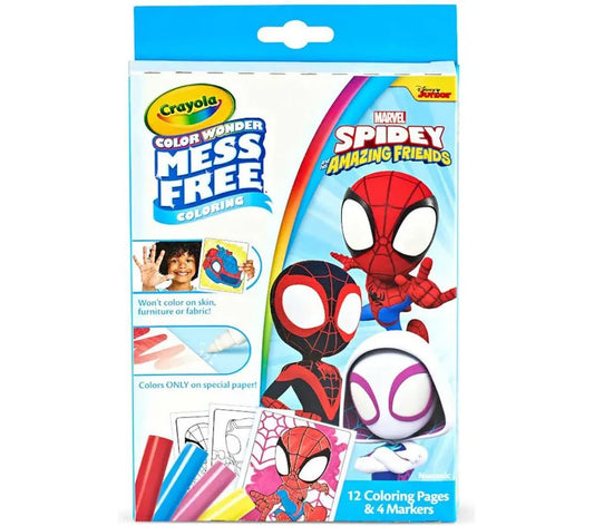 Crayola Color Wonder Mini Box Set, Spidey & His Amazing Friends | Let creativity soar without the worry of stains or messes | A perfect bundled gift idea for young Spiderman fans. Safe and non-toxic, great for ages 3 and up.
