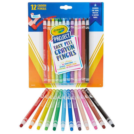 Crayola 12ct Easy Peel Crayon Pencils