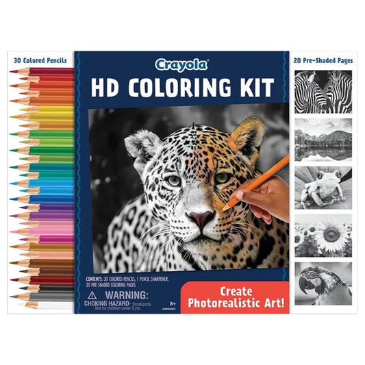 Crayola - HD Coloring Kit | 30 Colored Pencils & 20 Premium Coloring Pages